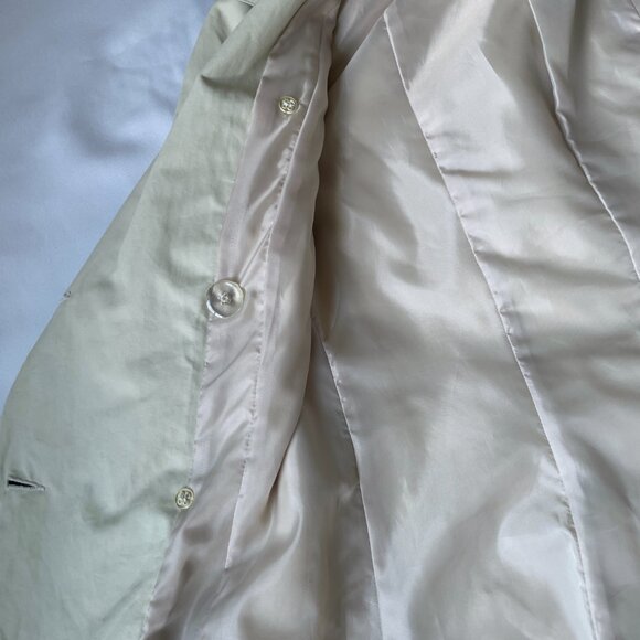 Arden B. Women Beige Belted Buttoned Trench Coat Jacket, Size Medium (Flaw) - Picture 13 of 15